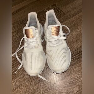 adidas White and Gold Athletic Shoes
